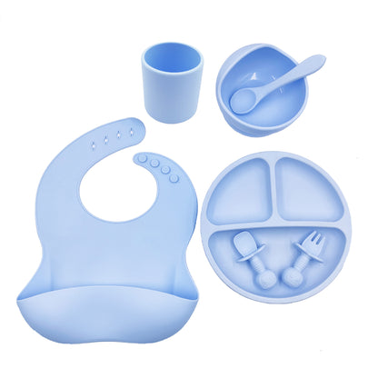 Set posate per bambini Bavaglino in silicone Cucchiaio per tazza in silicone