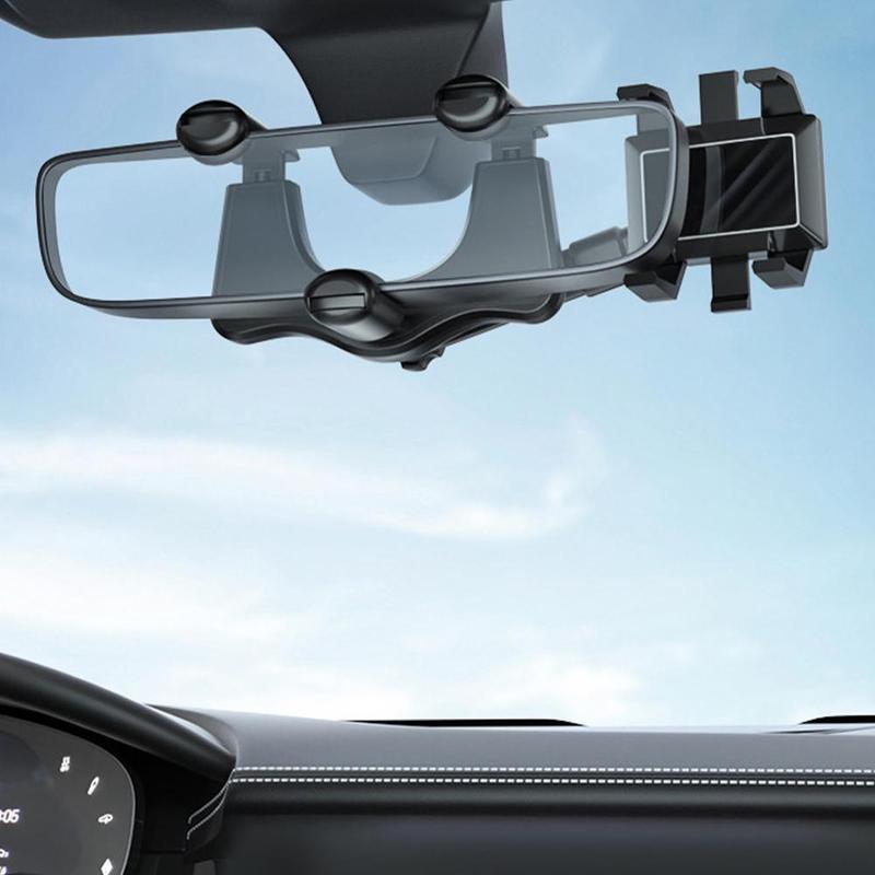 Rückspiegel-Telefonhalter fürs Auto, drehbarer und einziehbarer Auto-Telefonhalter, multifunktionaler 360-Grad-Rückspiegel-Telefonhalter, geeignet für alle Mobiltelefone und alle Autos