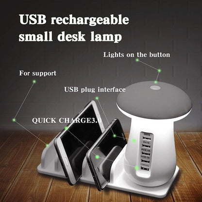 2 in 1 Multifunktions Pilz Lampe LED Lampe Halter USB Ladegerät Home Office Supplies