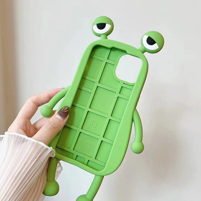 Lustige Silikon 3D Frosch Handyhülle für iPhone 14 13 11 12 Pro Max XS XR X 7 8 Plus SE Cartoon süße stoßfeste Stoßstangenabdeckung