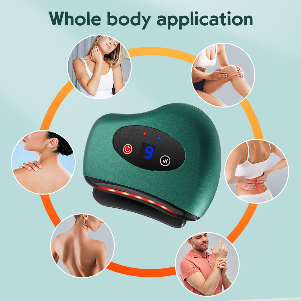 Electric Board Tools Hot Compress Heating Vibration Back Facial Massager Meridian Lymphatic Drainage Scraping Heating Vibration Scraping Neck Face Skin Lifting Removal Wrinkle Tool