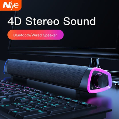 4D-Computerlautsprecherleiste Stereo-Sound-Subwoofer Bluetooth-Lautsprecher für Macbook Laptop Notebook PC Musik-Player Kabelgebundener Lautsprecher 