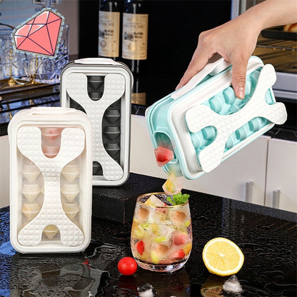 2in1 Tragbare Silikon-Eisballform, Eismaschine, Wasserflasche, Eiswürfelform, Flasche, kreativer Eisball, Diamant-Curling, Sommer-Küchenhelfer