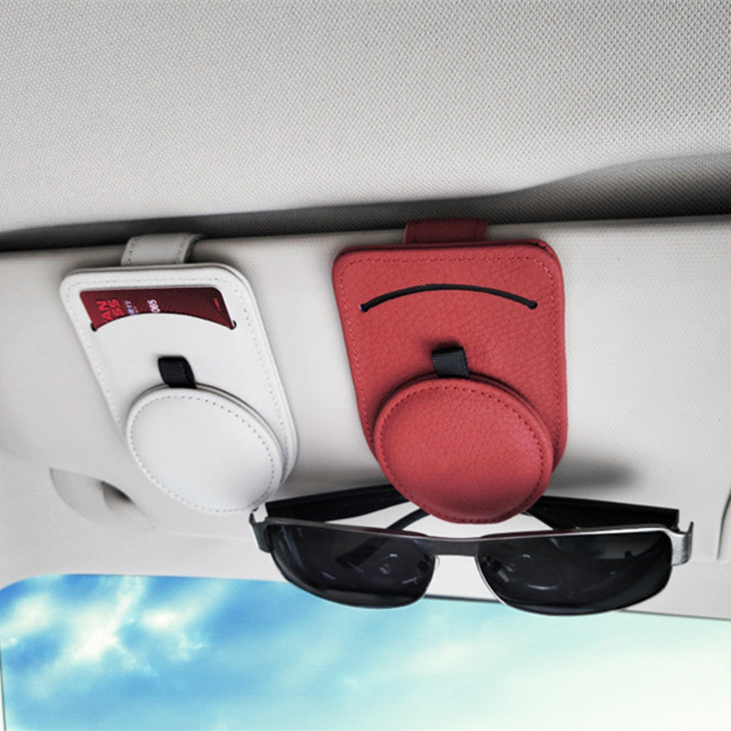 Porta occhiali per auto Visiera parasole universale per occhiali Clip per occhiali da sole Custodia per carte Accessori per interni auto