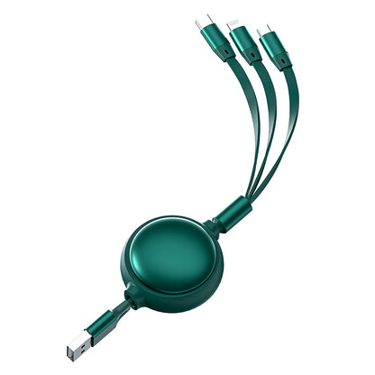 3-in-1-USB-Kabel Micro-USB-Typ-C-Kabel 3-in-1 2,4 A einziehbares USB-C-Ladekabel
