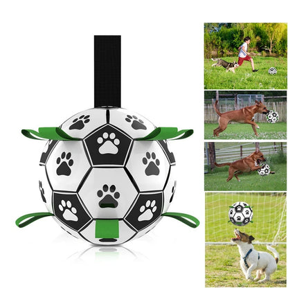 Giocattoli per cani Giocattoli interattivi da calcio per animali domestici con linguette per cani Allenamento all'aperto per cani Palline da masticare per morsi di animali domestici per accessori per cani 