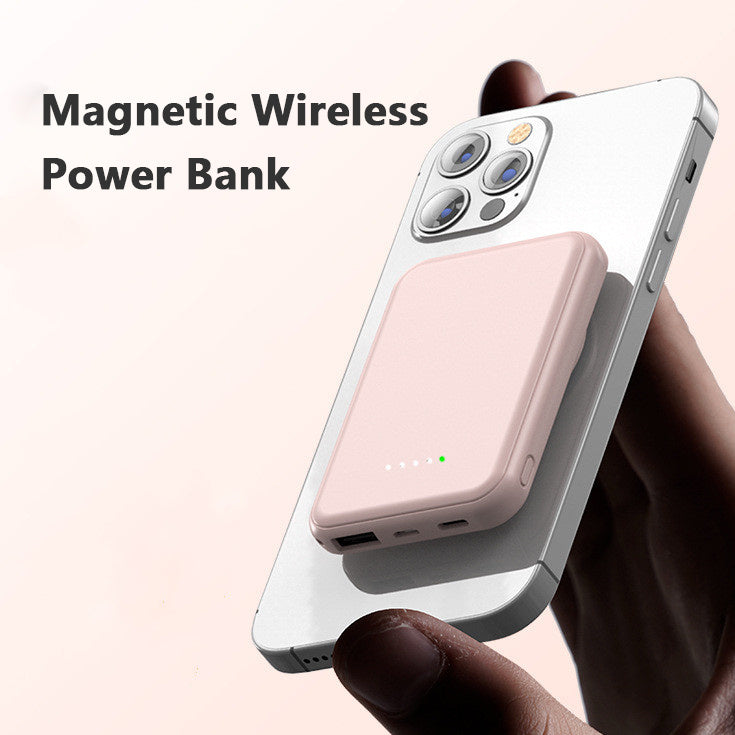 Mini Power Bank Magnetico Wireless a Ricarica Rapida 5000 MAh Portatile
