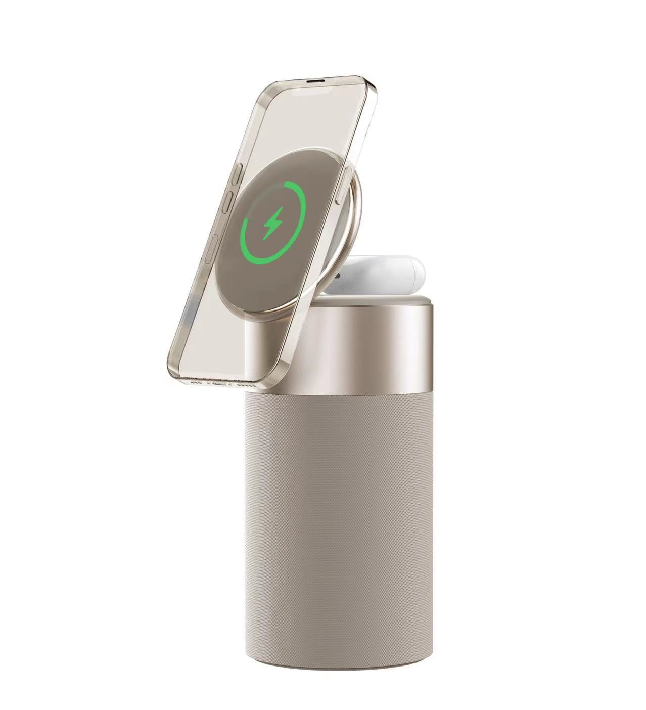 3-in-1-Multifunktions-Drahtlosladegerät für iPhone und AirPods, tragbarer Bluetooth-Lautsprecher mit Touch-Lampe für Zuhause und das Büro